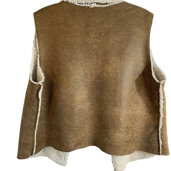 Nygard Faux Leather Vest Ladies Lg Light  Brown with Beige Lining - Picture 2 of 12